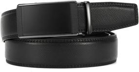 img 3 attached to 👔 Stylish Leather Ratchet Belts for Men: Adjustable, Automatic, and Elegant Accessories