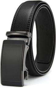 img 4 attached to 👔 Stylish Leather Ratchet Belts for Men: Adjustable, Automatic, and Elegant Accessories