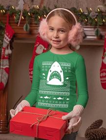 img 3 attached to 🐟 Merry Fishmas Kids Sweatshirt - Jawlly Ugly Christmas Sweater, Long Sleeve Tshirt