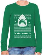 🐟 merry fishmas kids sweatshirt - jawlly ugly christmas sweater, long sleeve tshirt logo