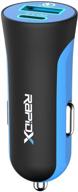 🚗 rapidx x2pd fast dual car charger with 30w usb-c pd - blue, model: none logo
