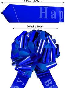 img 1 attached to 🎉 Royal Blue Happy Birthday Car Bow: Large 20-Inch Ribbon Bow for Car Decoration at Christmas Parties & Birthdays