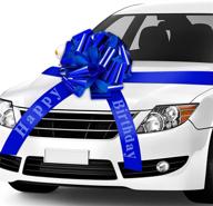 🎉 royal blue happy birthday car bow: large 20-inch ribbon bow for car decoration at christmas parties & birthdays logo