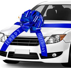 img 4 attached to 🎉 Royal Blue Happy Birthday Car Bow: Large 20-Inch Ribbon Bow for Car Decoration at Christmas Parties & Birthdays