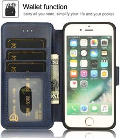 img 3 attached to 📱 QLTYPRI iPhone 6/6S Case - Premium PU Leather Wallet with Card Slots, Kickstand, Magnetic Closure - Blue