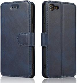 img 4 attached to 📱 QLTYPRI iPhone 6/6S Case - Premium PU Leather Wallet with Card Slots, Kickstand, Magnetic Closure - Blue