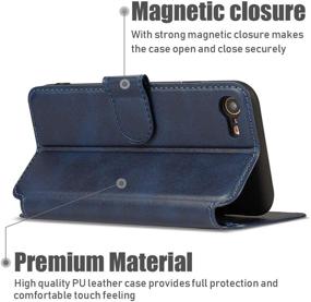 img 1 attached to 📱 QLTYPRI iPhone 6/6S Case - Premium PU Leather Wallet with Card Slots, Kickstand, Magnetic Closure - Blue