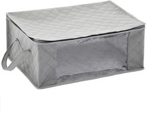 img 4 attached to 📦 Organize with Ease: Amazon Basics Foldable Large Zippered Storage Bag Organizer Cubes with Clear Window & Handles, 3-Pack