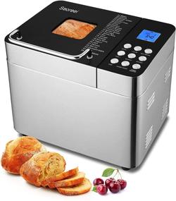 img 4 attached to 🍞 Programmable Stainless Steel Bread Maker - 25 Functions, 2LB Capacity, Nonstick Ceramic Pan, Button Controls, 15H Delay Timer, 1H Keep Warm, 3 Loaf Sizes/Colors