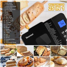 img 3 attached to 🍞 Programmable Stainless Steel Bread Maker - 25 Functions, 2LB Capacity, Nonstick Ceramic Pan, Button Controls, 15H Delay Timer, 1H Keep Warm, 3 Loaf Sizes/Colors