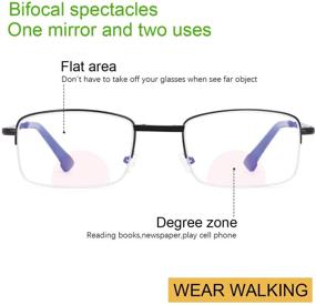 img 2 attached to Ultralight Rectangular Eyestrain Semi Rimless Eyeglasses Vision Care