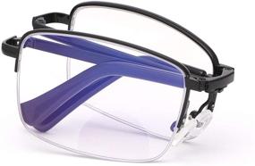 img 4 attached to Ultralight Rectangular Eyestrain Semi Rimless Eyeglasses Vision Care