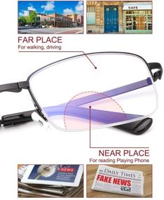 img 1 attached to Ultralight Rectangular Eyestrain Semi Rimless Eyeglasses Vision Care