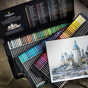 img 3 attached to 🎨 Набор цветных карандашей Castle Art Supplies 120 штук: опытное наслоение, смешивание и тень для взрослых и художников