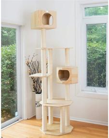 img 2 attached to 🐈 Armarkat Premium Pine Wood Cat Tree Condo Scratching Post Furniture – Tall, Sturdy, Light Wood, Sisal Rope – 36 inches (S8502)