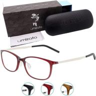 👓 umizato ultra lightweight blue light blocking glasses - computer gaming for men women - sleek minimalist design, anti-glare uv filter blocker, relieve eye strain, migraine, light sensitivity (red orion) logo