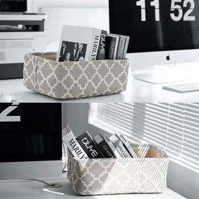 img 1 attached to ELONG HOME Fabric Storage Baskets, 3 Pack - Small Grey Baskets for Organizing Drawers & Closets