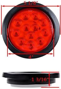 img 2 attached to 🚦 Astra Depot 2pcs RED 4" Round 12 LED Brake Stop Tail Light: Grommet Plug for Truck, Trailer, RV, UTE, UTV - High Visibility and Reliable Safety