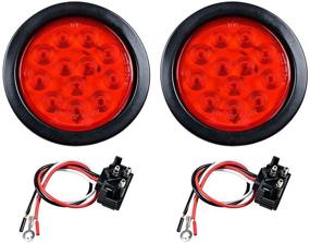 img 4 attached to 🚦 Astra Depot 2pcs RED 4" Round 12 LED Brake Stop Tail Light: Grommet Plug for Truck, Trailer, RV, UTE, UTV - High Visibility and Reliable Safety