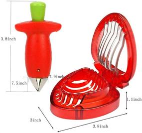 img 3 attached to 🍓 Multipurpose Strawberry Huller Stem Remover, Slicer and Fruit Corer Set – Stainless Steel Blade Kitchen Tools and Gadgets