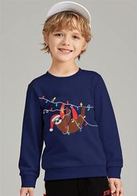 img 2 attached to 🎄 Christmas Sweater Shirts for Toddler Boys and Girls – Baby Long Sleeve Reindeer Xmas Pullover Tops (2-7 Years)