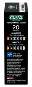 img 1 attached to Curad Performance Series Ironman Finger and Knuckle Antibacterial Bandages, 😷 Extreme Hold Adhesive Technology, Fabric Bandages, 20 Count (Pack of 3)