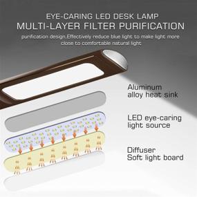 img 1 attached to 🔦 OMaggie LED Desk Lamp: Eye-Caring Table Light with Calendar Thermometer, Alarm Clock, and Touch Control – Dimmable, 3 Modes, 5 Levels