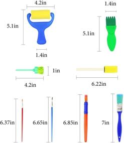 img 4 attached to 🖌️ Полный набор губок для раннего обучения детей: 42 кисти для рисования, различные формы, в комплекте водонепроницаемый передник.