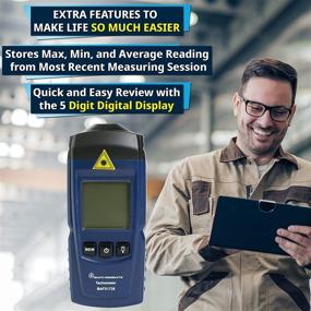 img 1 attached to 🔍 BAFX Products Handheld Infrared Tachometer - Accurate Non-Contact Digital RPM Meter for Measuring Rotational Speeds
