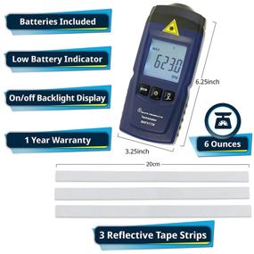img 2 attached to 🔍 BAFX Products Handheld Infrared Tachometer - Accurate Non-Contact Digital RPM Meter for Measuring Rotational Speeds
