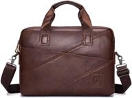 leather business briefcase messenger capacity logo