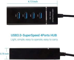 img 3 attached to 💻 Ultra Slim Portable Universal USB 3.0 Splitter Hub - 4 Ports SuperSpeed Adapter for PC, Computer, Notebook, USB Flash Drives, and More with LED Light Feature