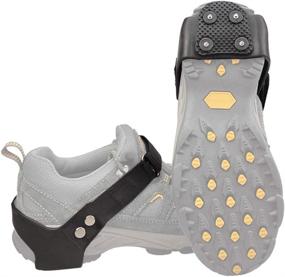 img 4 attached to ⛄ Rubber Material Walk Traction Cleats: Safe Outdoor Hiking Grips for Snow and Ice with 4 Studs Spikes Heel Cleats