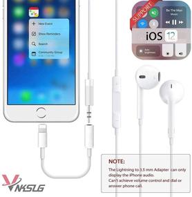 img 1 attached to 🎧 [Apple MFi Certified] 2 пакета переходников Lightning на аудиоразъем 3.5 мм для iPhone 11/Xs/XR/8P/8/7 - адаптер для наушников - кабель AUX для аксессуаров