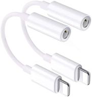 🎧 [apple mfi certified] 2 pack lightning to 3.5mm headphone jack adapter for iphone 11/xs/xr/8p/8/7 - earphones dongle converter cord for aux cable accessories logo