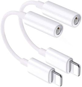 img 4 attached to 🎧 [Apple MFi Certified] 2 Pack Lightning to 3.5mm Headphone Jack Adapter for iPhone 11/Xs/XR/8P/8/7 - Earphones Dongle Converter Cord for Aux Cable Accessories