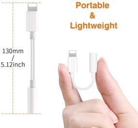 img 3 attached to 🎧 [Apple MFi Certified] 2 Pack Lightning to 3.5mm Headphone Jack Adapter for iPhone 11/Xs/XR/8P/8/7 - Earphones Dongle Converter Cord for Aux Cable Accessories