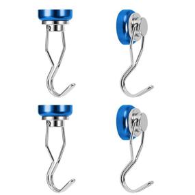 img 4 attached to Ant Mag Swivel Magnetic Hooks 50Lbs Heavy Duty Grill Magnet Hooks 4 Pack With Scratch Proof Stickers Great For Home Refrigerator Kitchen Store Grill BBQ Office Warehouse (Blue)