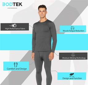 img 3 attached to 🔥 Bodtek Premium Men's Thermal Underwear Set: Fleece Lined Long Johns for Ultimate Warmth