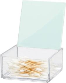 img 4 attached to 💄 mDesign Clear/Mint Plastic Mini Organizer Box for Bathroom Vanity, Countertops, Cabinet - Store Lipstick, Lip Gloss, Blush, Concealer, Jewelry - with Decorative Lid