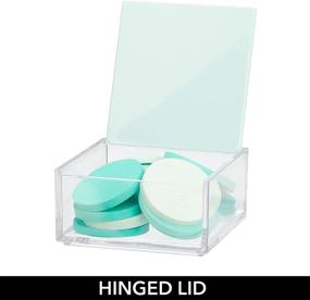 img 2 attached to 💄 mDesign Clear/Mint Plastic Mini Organizer Box for Bathroom Vanity, Countertops, Cabinet - Store Lipstick, Lip Gloss, Blush, Concealer, Jewelry - with Decorative Lid