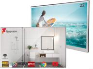 📺 elecsung 22-дюймовый smart mirror tv - ip66 водонепроницаемый hdtv (atsc) с интегрированным тюнером для ванны и отеля - пульт ду включен логотип