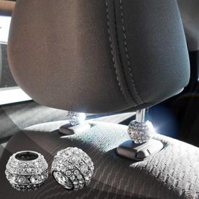 img 3 attached to 💎 Bling Car Decor: Sparkling Crystal Headrest Charms for Glamorous Women