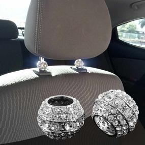 img 2 attached to 💎 Bling Car Decor: Sparkling Crystal Headrest Charms for Glamorous Women