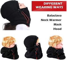 img 2 attached to 🏂 Children's Winter Balaclava Ski Face Mask with Fleece Neck Warmer and Zippered Pocket