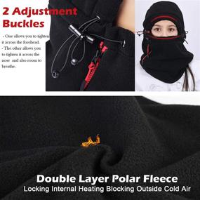 img 1 attached to 🏂 Children's Winter Balaclava Ski Face Mask with Fleece Neck Warmer and Zippered Pocket