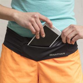 img 2 attached to 🏃 Nathan Zipster Lite Running Belt – Bounce Free Waist Pack with Dual Zippers. Lightweight Runners Fanny Pack for Men and Women - Compatible with All iPhones, Android, Samsung Devices.