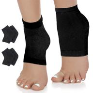 🧦 nado care moisturizing socks: ultimate solution for dry cracked heels - spa gel socks for intense moisturization & repair - cotton compression heel softener - 2 pair (black) logo