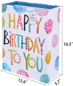 img 3 attached to 🎁 Set of 2 Extra Large 16.5" Gift Bags for Balloon Birthday Party with Tissue Paper