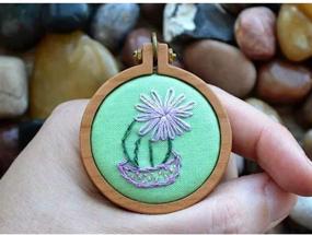 img 1 attached to 🪡 10-Piece Mini Wood Hoops: Cross Stitch Frame Embroidery Tool for DIY Pendant Crafts (L - 5.7cm x 5cm)